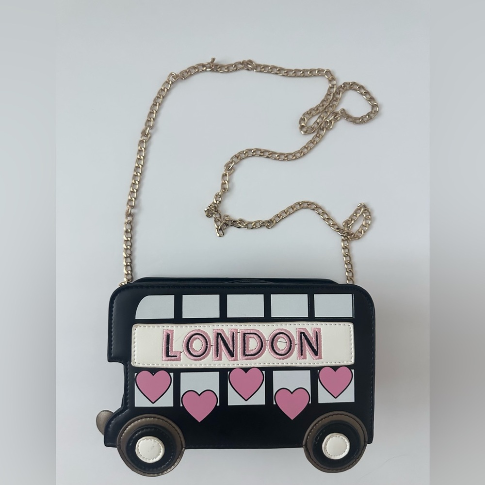 Pink & Black London Bus Shoulder Bag - Picture 2 of 9
